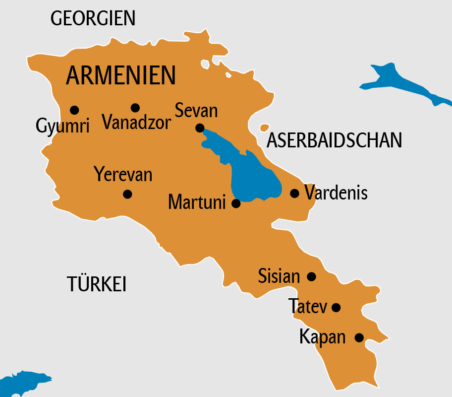 Armenien Karte, Landkarte Armenien