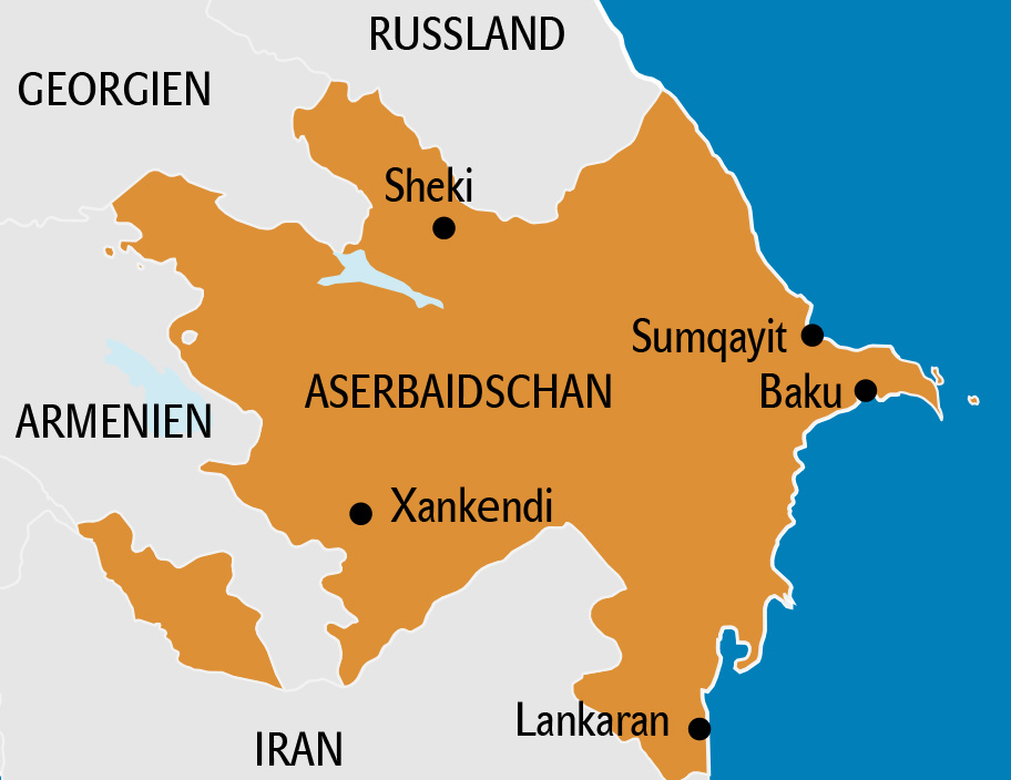 Aserbaidschan Karte, Landkarte
